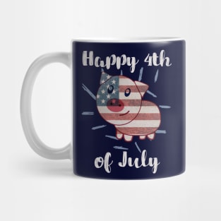 Patriotic Pig American Flag - 4th of July Mug